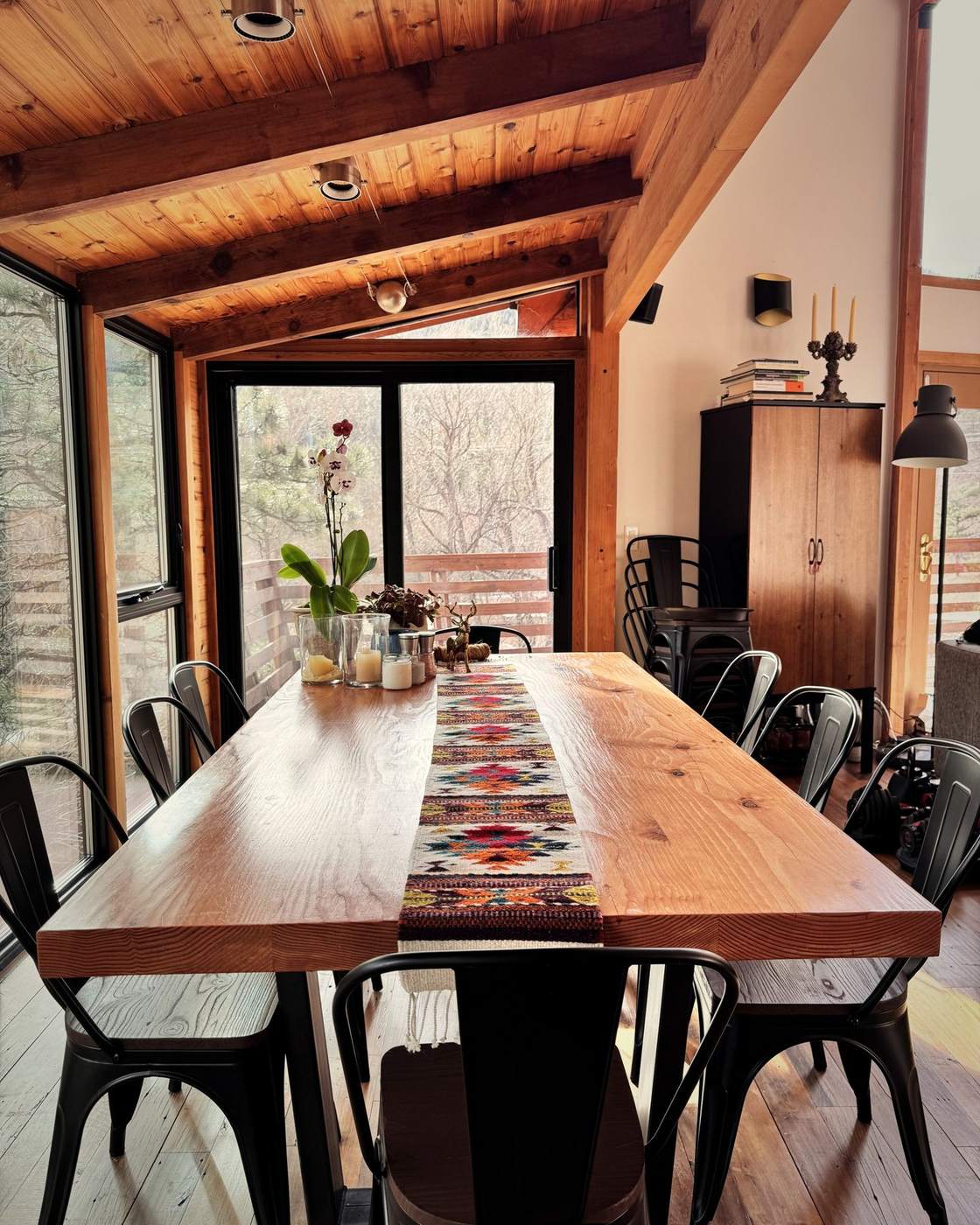The long dining table